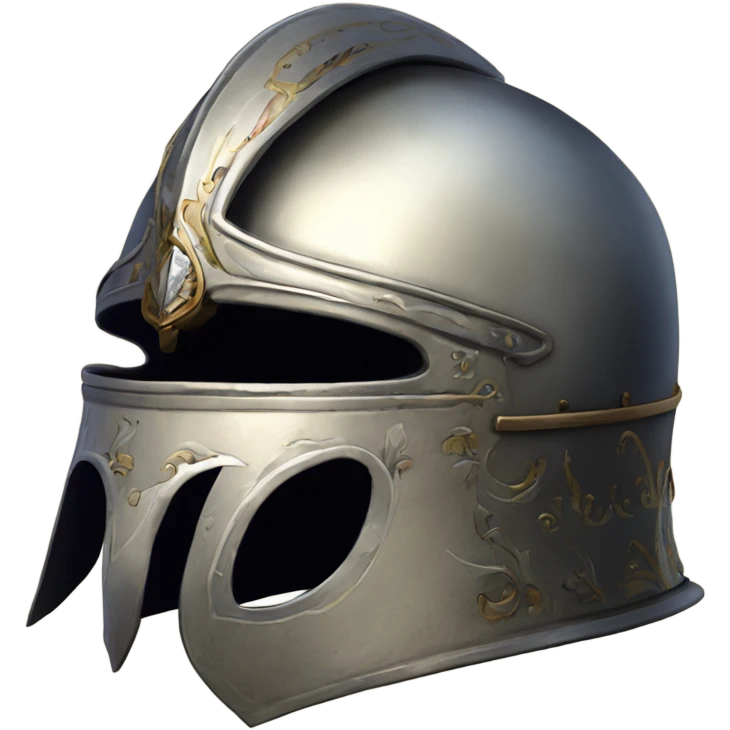 Full-face elaborate accurate french full-face armet helmet intricate inlays emoji