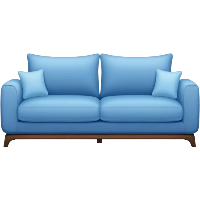 Modern minimalist sofa in navy blue with baby blue cushions emoji