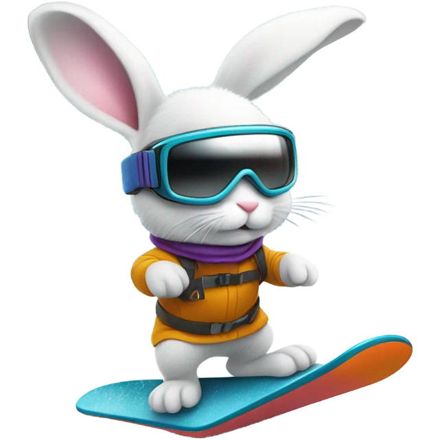 Bunny snowboarding  emoji