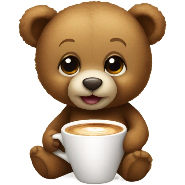 Teddy bear drinking cappuccino  emoji