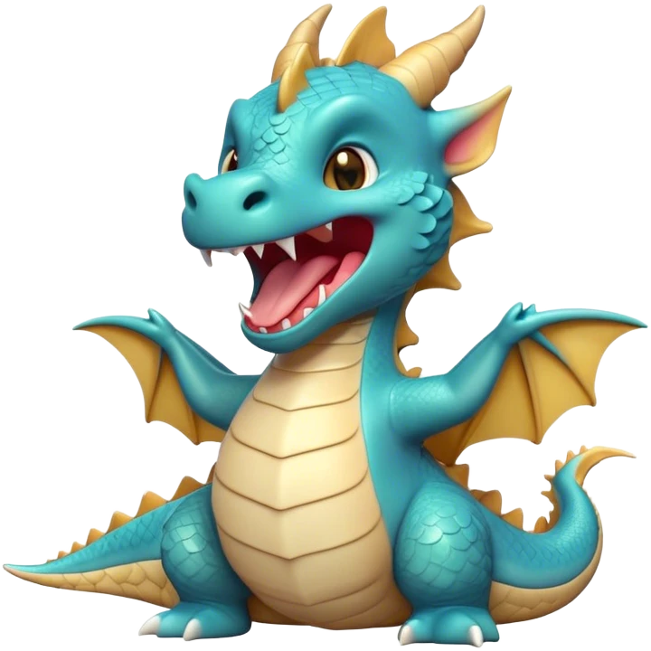 Cinematic Cute Yawning Dragon Portrait Emoji, Head tilted slightly with a dramatic, wide-open yawn, showcasing a soft, lustrous scaled body with gently drooping fins and half-closed, drowsy eyes, each scale rendered in exquisite detail under natural light; high shine, relaxed yet expressive, styled with a dash of fantastical charm, soft glowing outline, capturing the essence of a sleepy yet affectionate dragon that appears ready to stretch out and rest in its enchanted lair! emoji