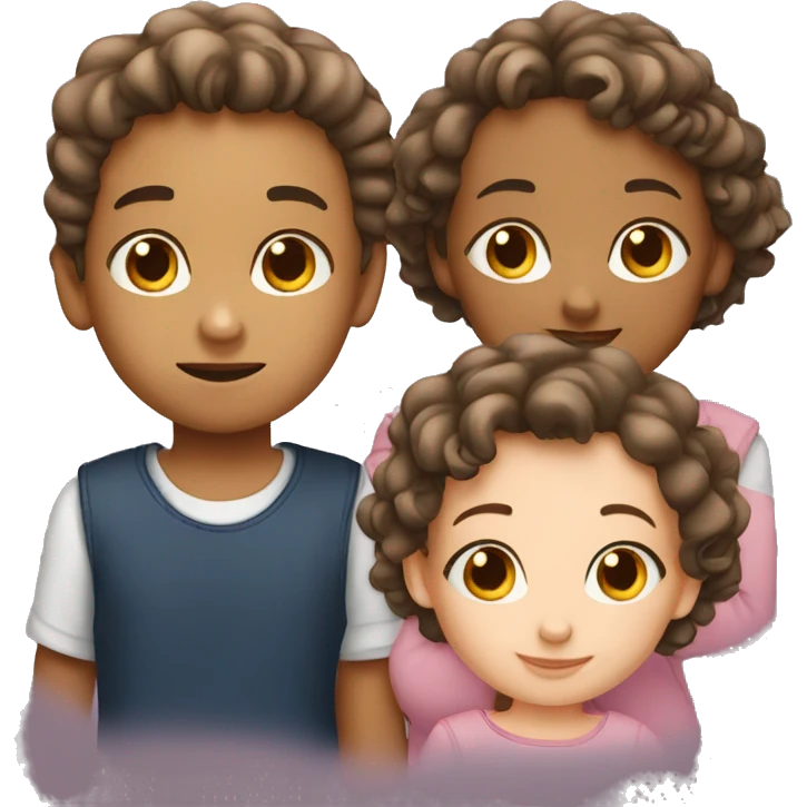 3 siblings 1 boy baby 2 girls  emoji