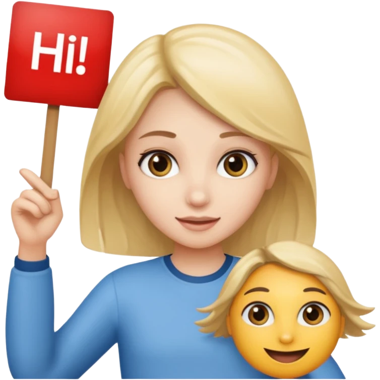 a girl holding a sign that says “hi sam 67” emoji