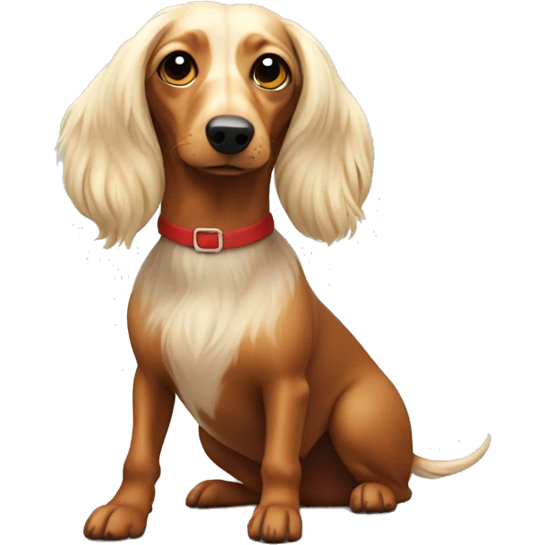 Christmas long haired weenie dog emoji