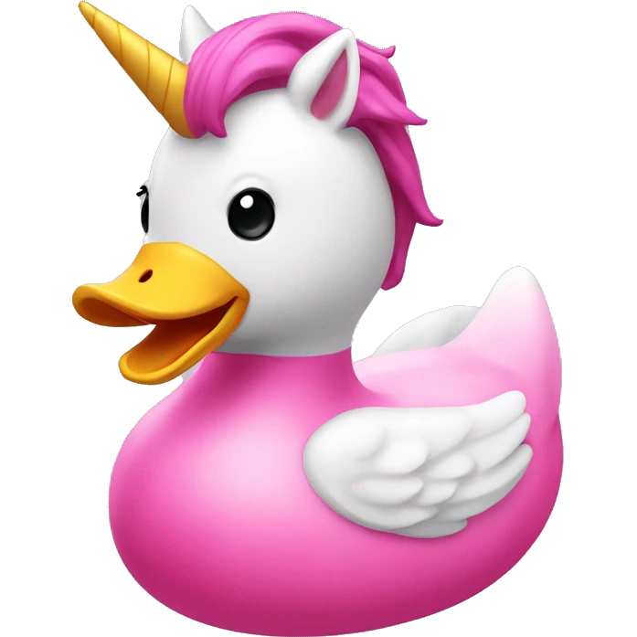 Rubber pink duck in form of a unicorn  emoji