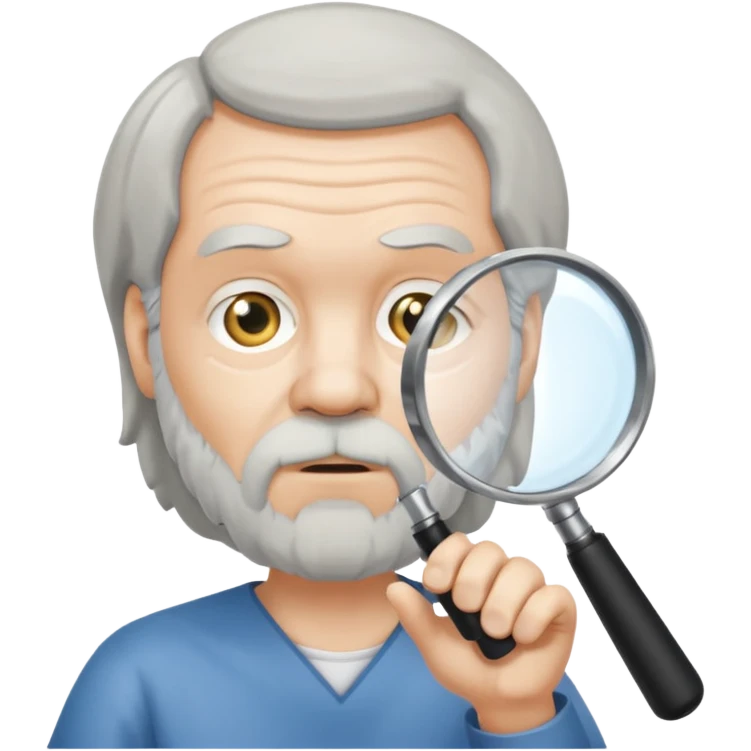 Sócrates mirando con una lupa  emoji