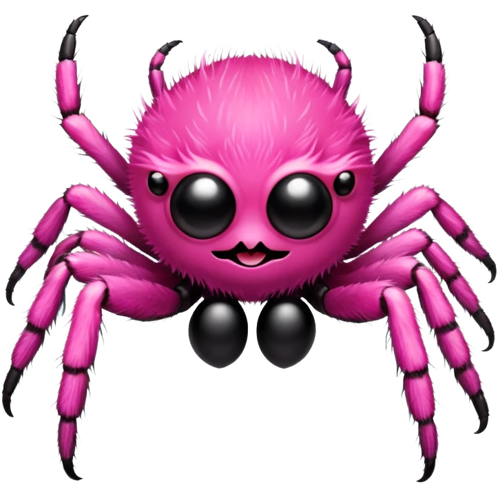 pink thick fuzzy jumping spider  emoji