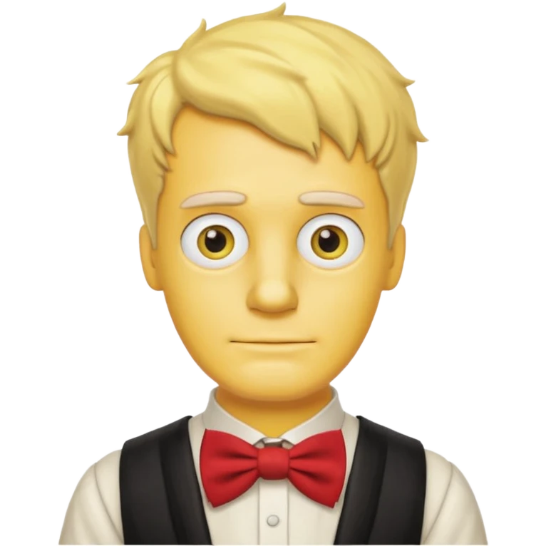 simpson guy, wearing Roman ancient custome, red bow tie emoji