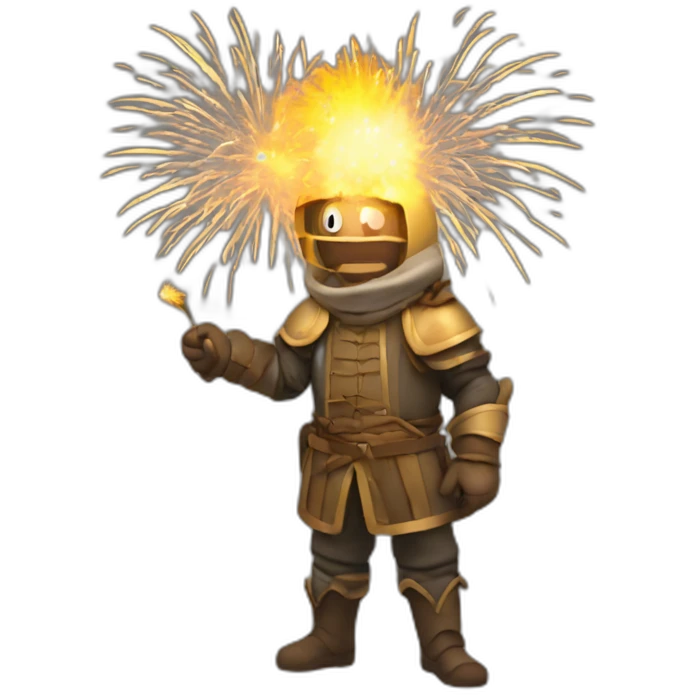 medieval Pyrotechnician seeing some fireworks go off emoji