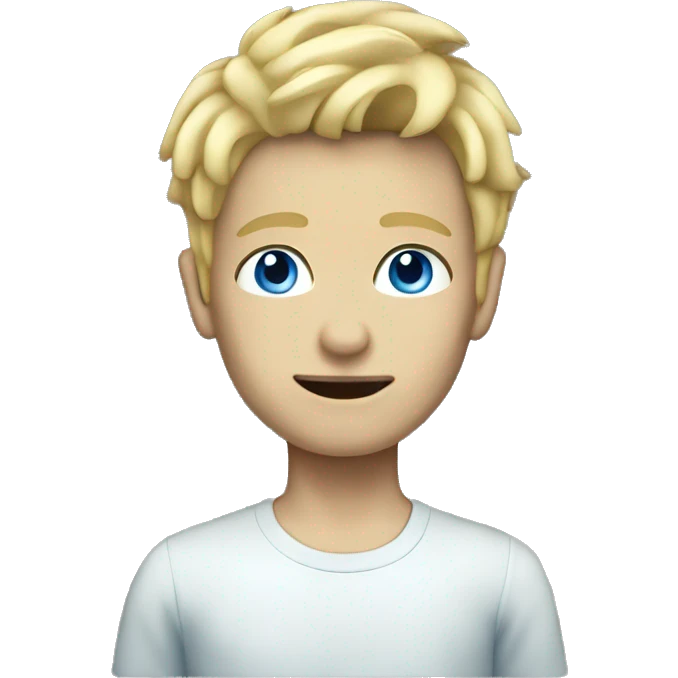 blue eyes blonde boy full body  blue skin emoji