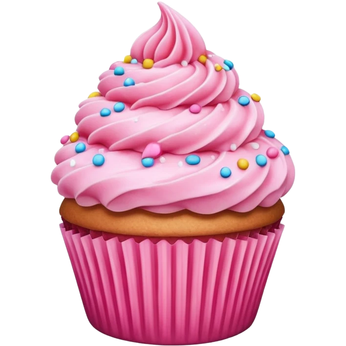 Cupcake with pink icing emoji