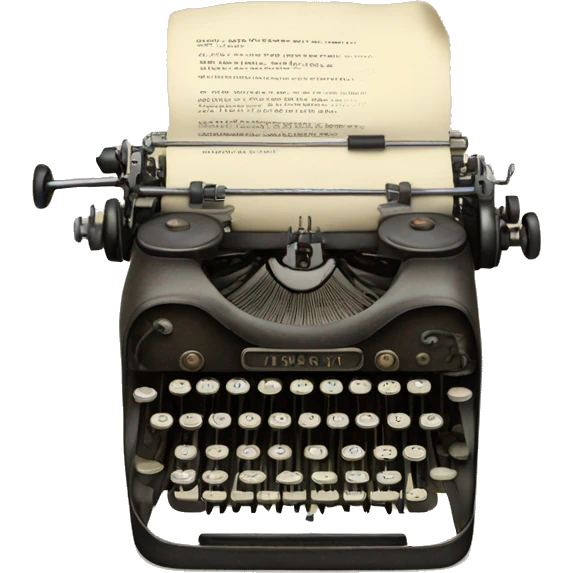 Old typewriter with paper in it emoji