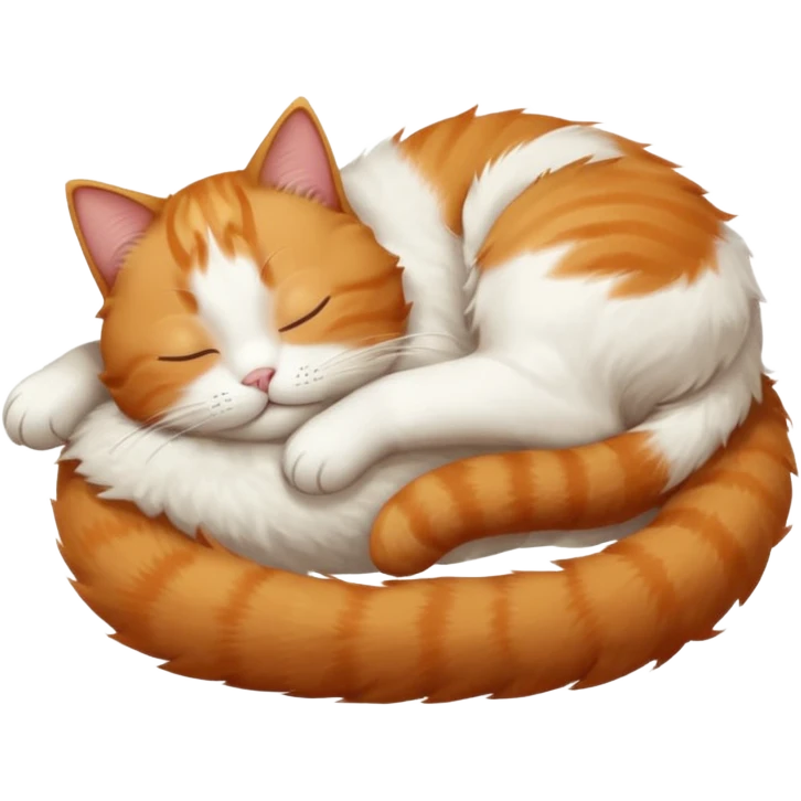 ginger and white small cat eyes closed lying down upside down emoji