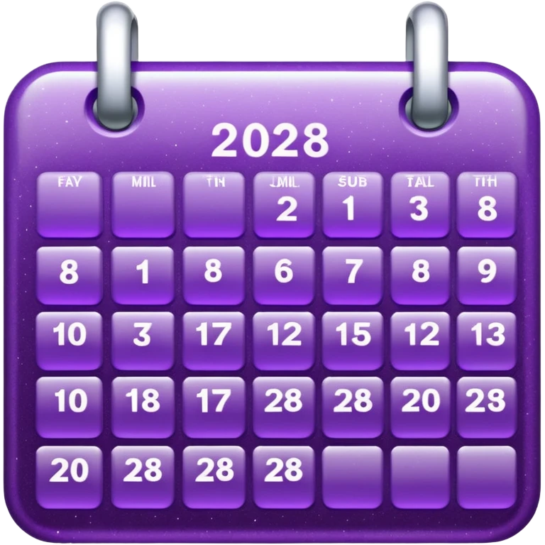 glitter purple and cian calendar emoji