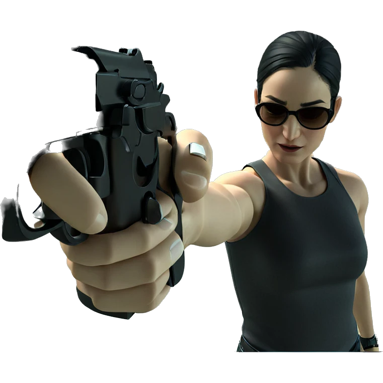 girl with gun and sunglasses emoji