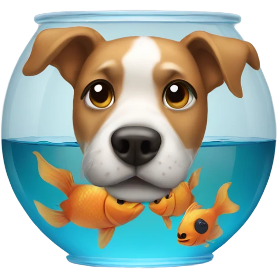 Dog in a fish bowl emoji