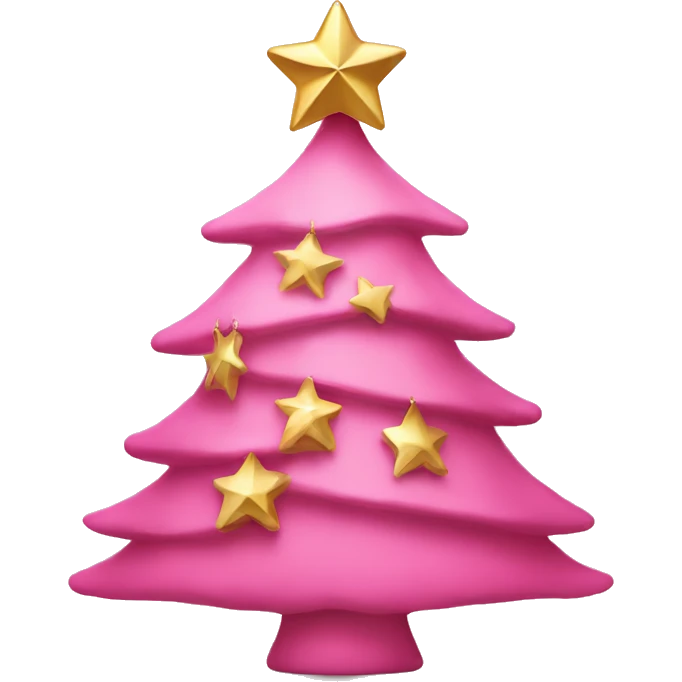 Pink Christmas tree with a gold star emoji