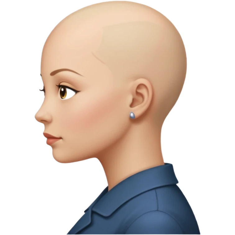So she supposed to be bald and I kind of want her facing her side emoji