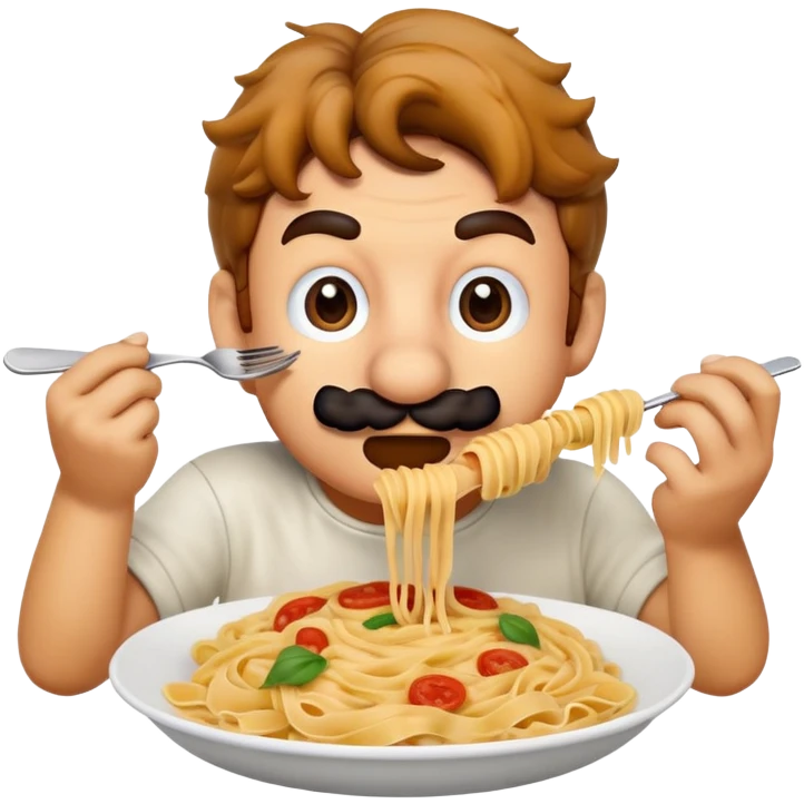 Mario eating pasta emoji