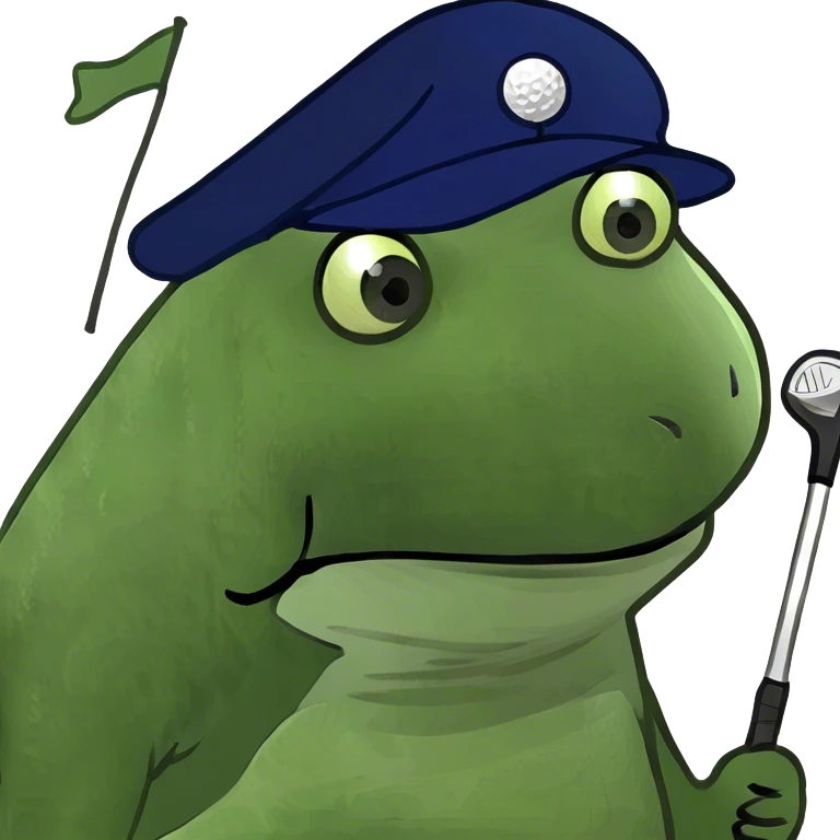 Bufo putting on a golf course emoji