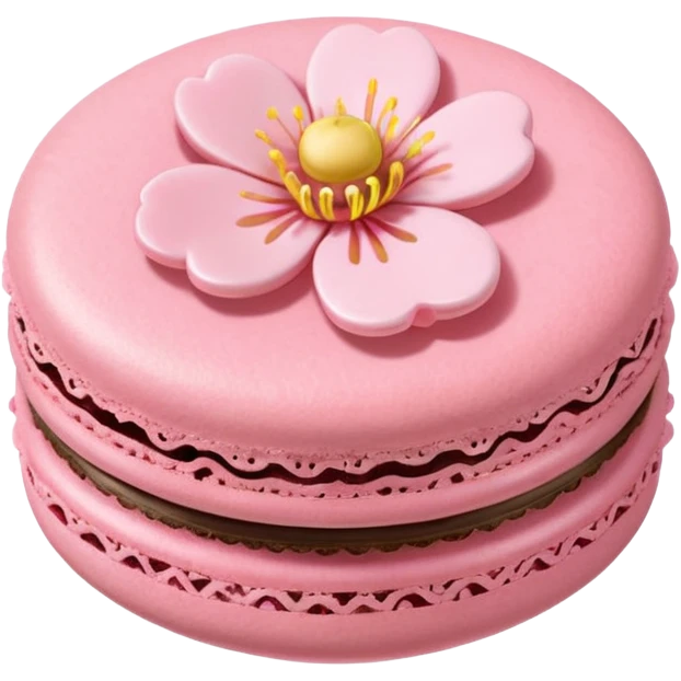 Cherry blossom shape macaron  emoji
