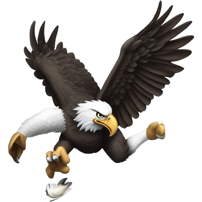 A Philadelphia Eagle catching a Los Angeles Ram emoji