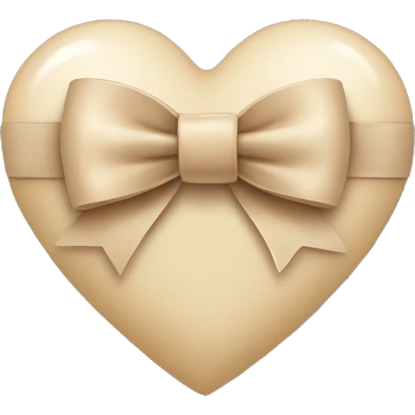 A beige heart with a bow emoji