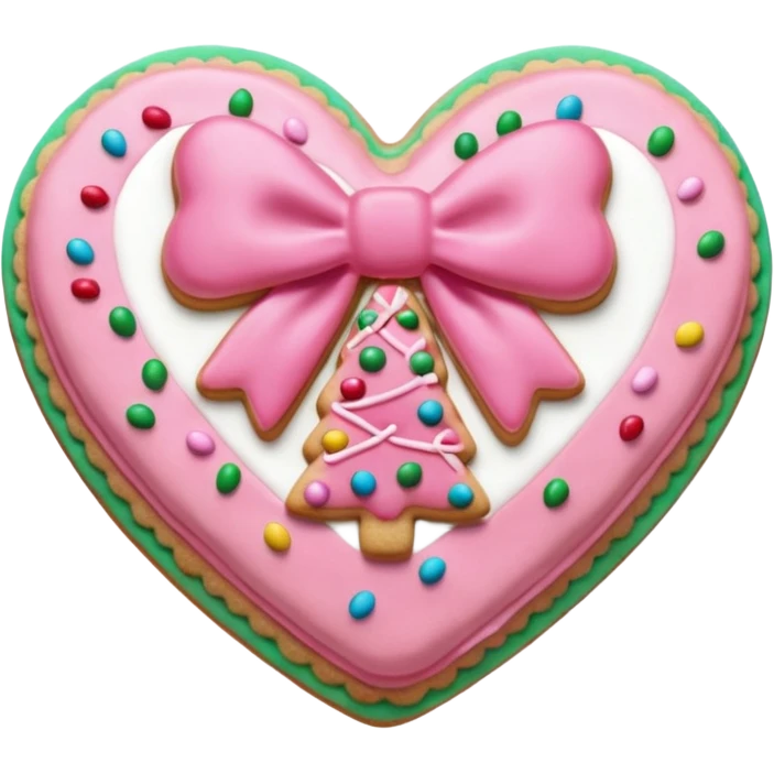 Coquette Christmas cookie emoji