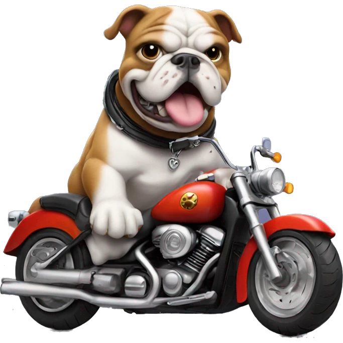 Bulldog on a motorcycle emoji