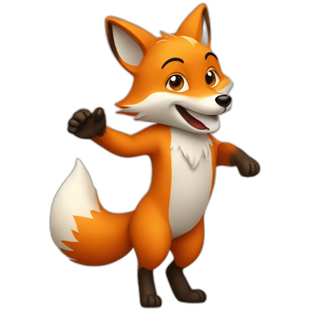 fox waving goog bye emoji