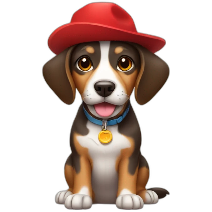 dog with red hat emoji