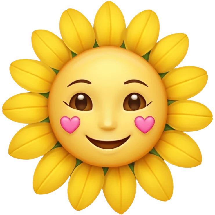 sun with hearts and flowers emoji