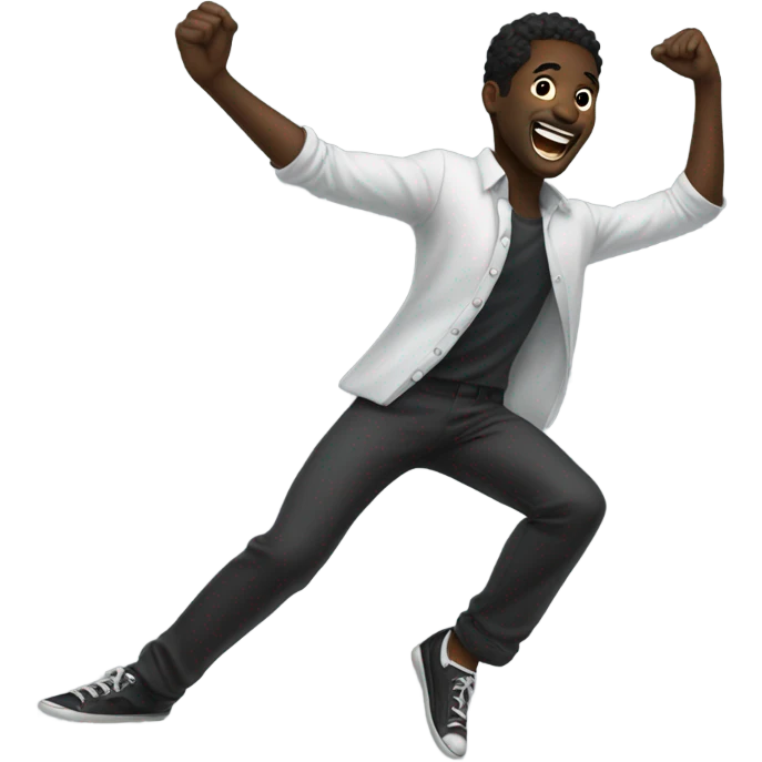 Black man dancing by himself emoji