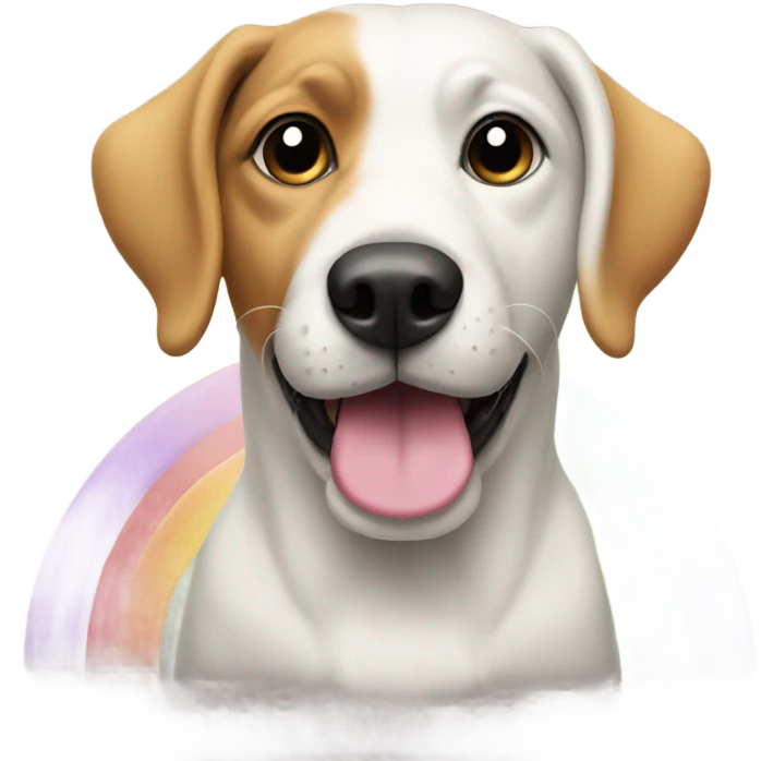 Dog over rainbow emoji