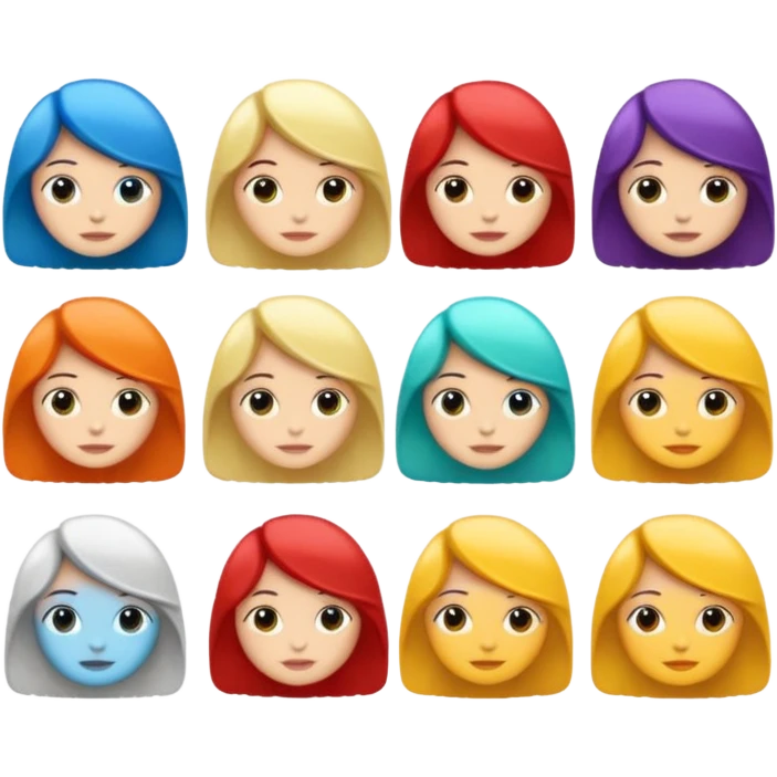 pelo con diferentes colores emoji