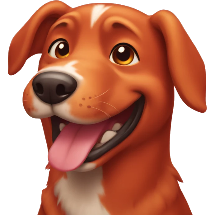Happy red dog emoji