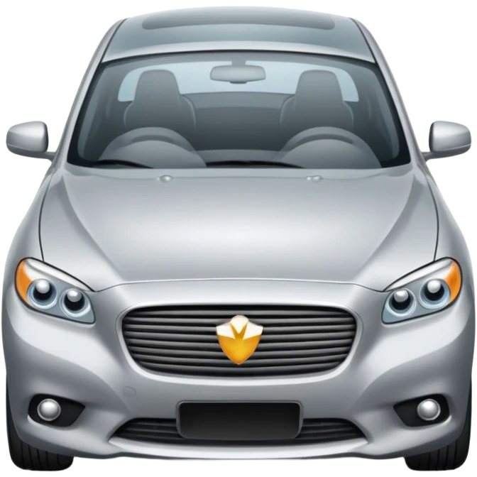 Create a realistic modern sedan on a road with reflections & shadows. emoji