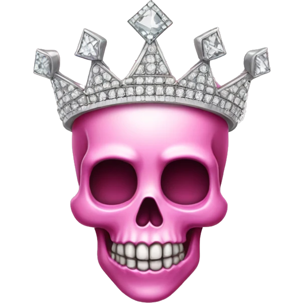 Pretty pink Skull with diamond crown  emoji