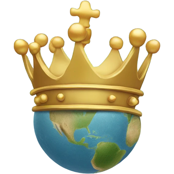 a crown on top of the globe emoji