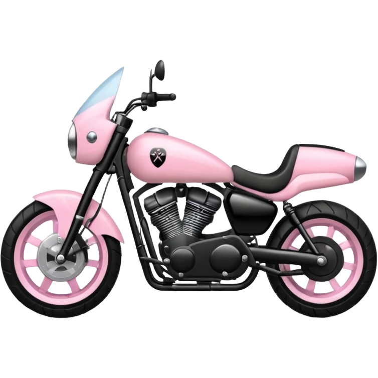 Light pink and black motorcycle with spikes emoji