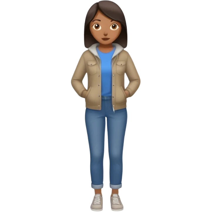 Asian women shining confident full body fat 100kg emoji