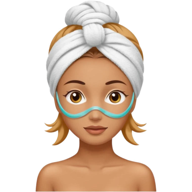 spa girl with towel in here hair with spa mask  emoji