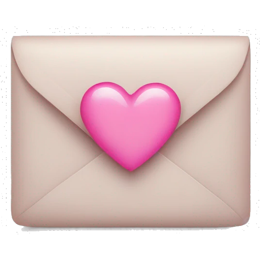 whithe letter with a pink heart in the middle  emoji