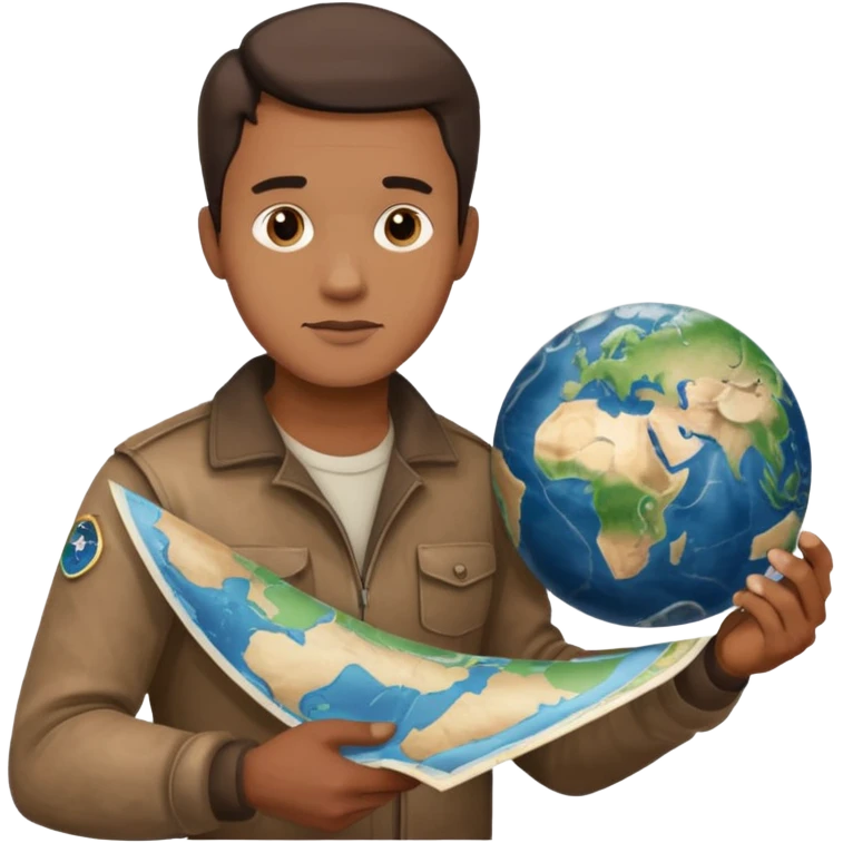 man holding a map of the earth @emoji emoji