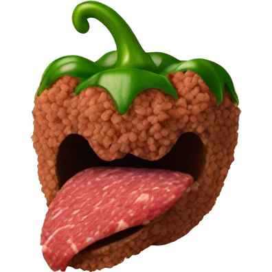 pepper with ground meat inside, no face emoji