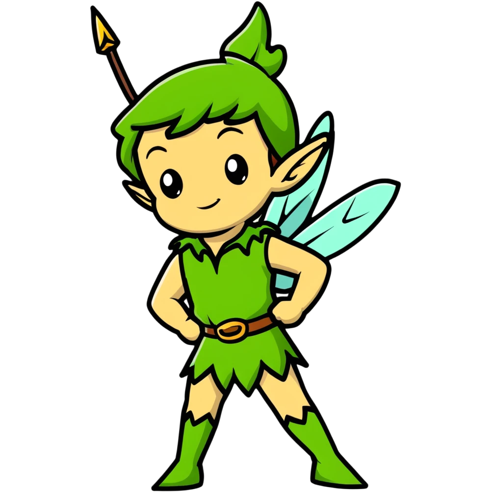 peter pan with tinkerbell emoji