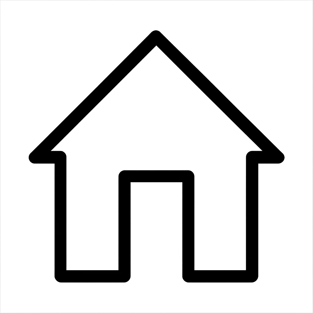 A simple house icon with a geometric, minimalist design emoji