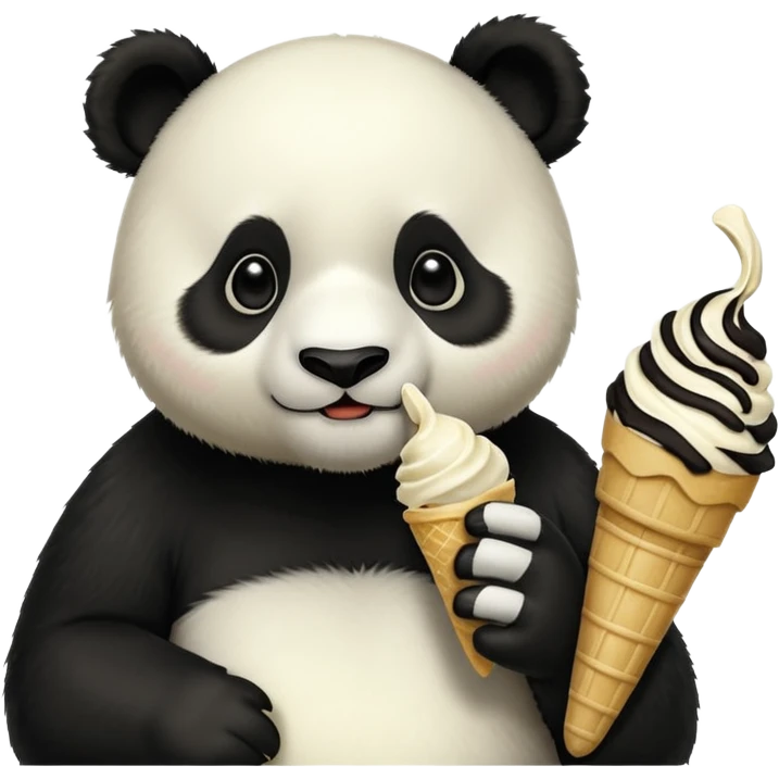 Panda eating ice cream emoji