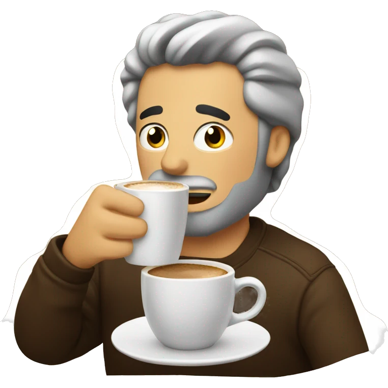 Classic emoji drinking a coffee emoji