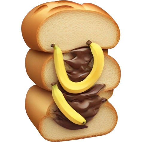 Bread with bananas and chocolate paste  emoji